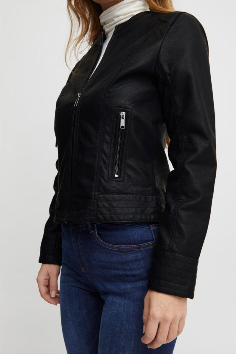 Acom faux leather jacket, black
