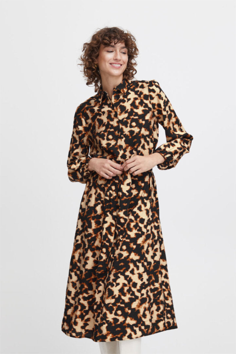 Ibine Shirt Dress, Brown