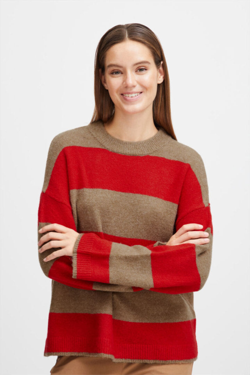 Martha stripe jumper, red