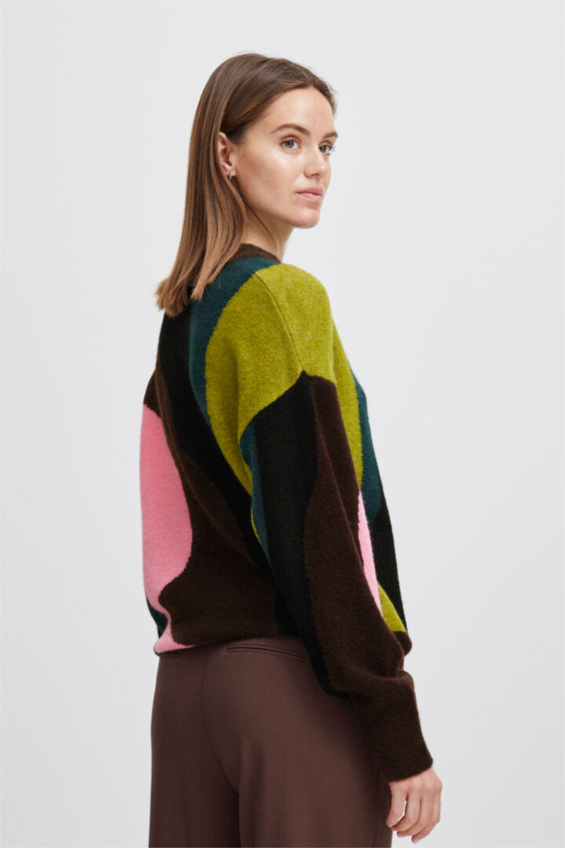 Martine jacquard jumper, green mix