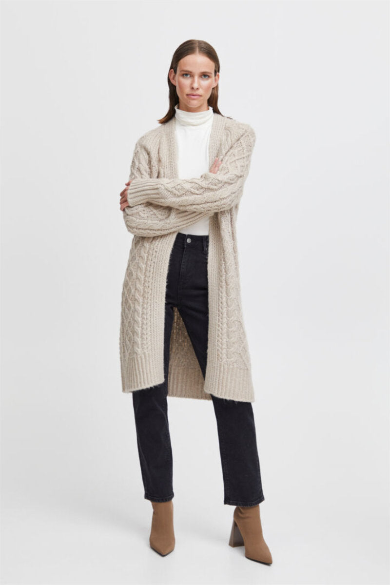 Maron long cardigan, stone