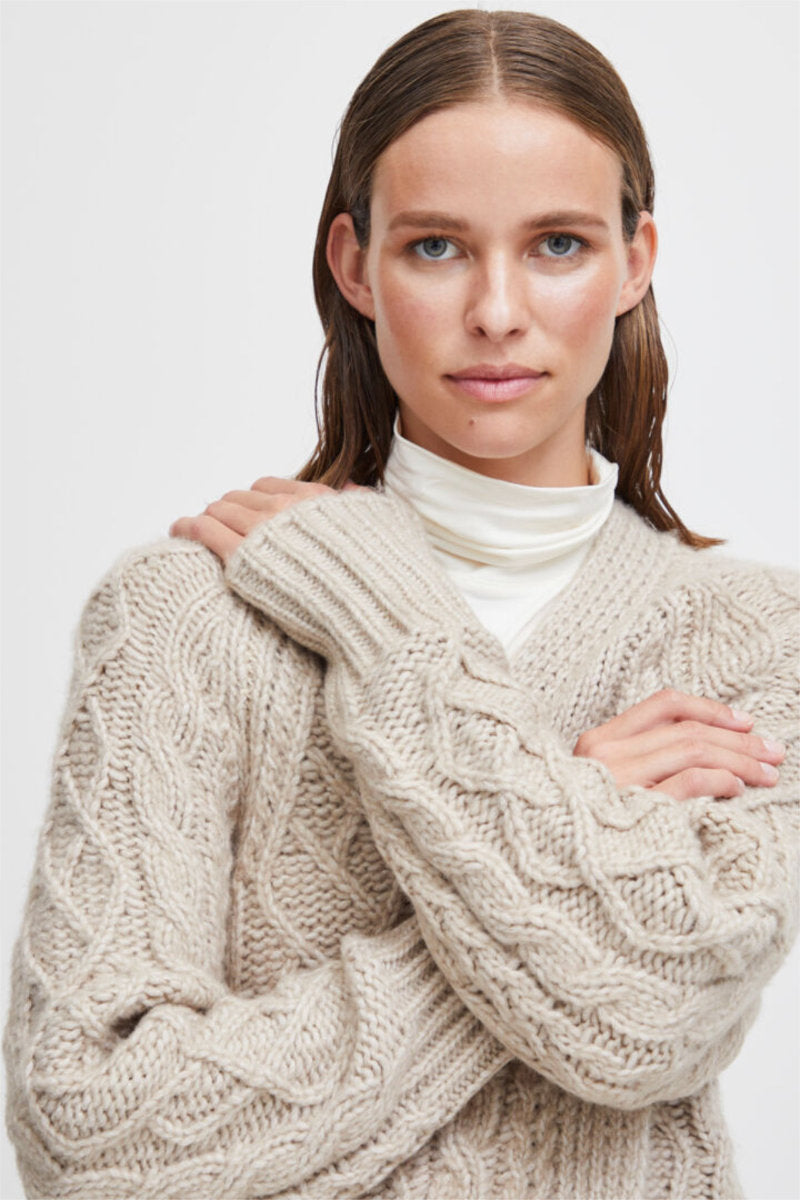 Maron long cardigan, stone