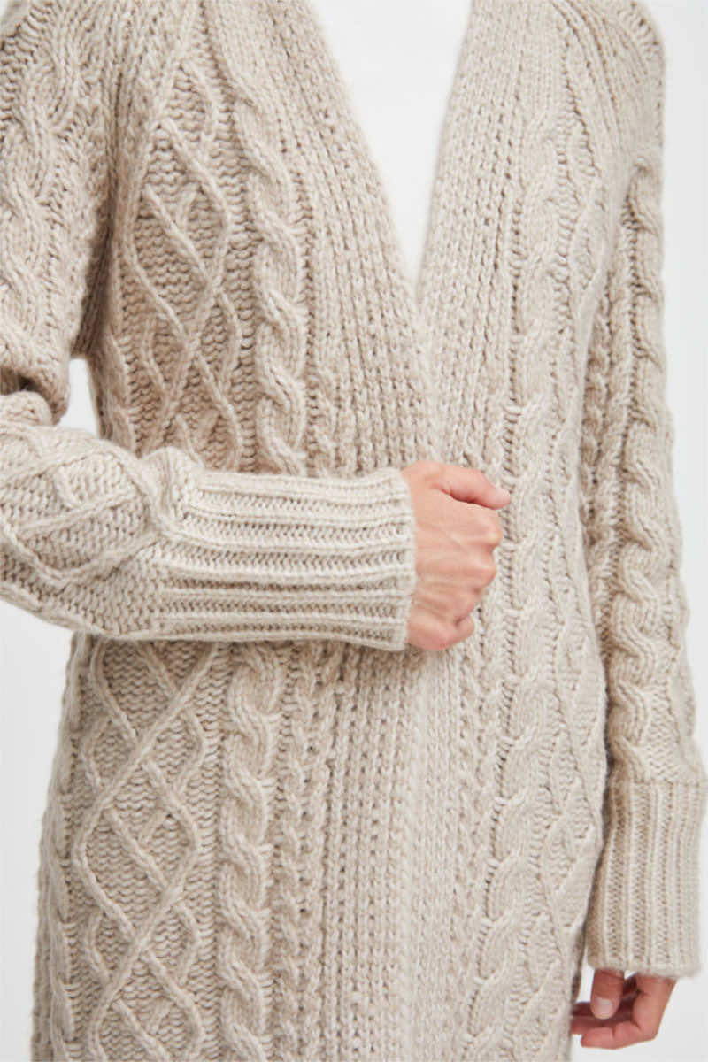 Maron long cardigan, stone