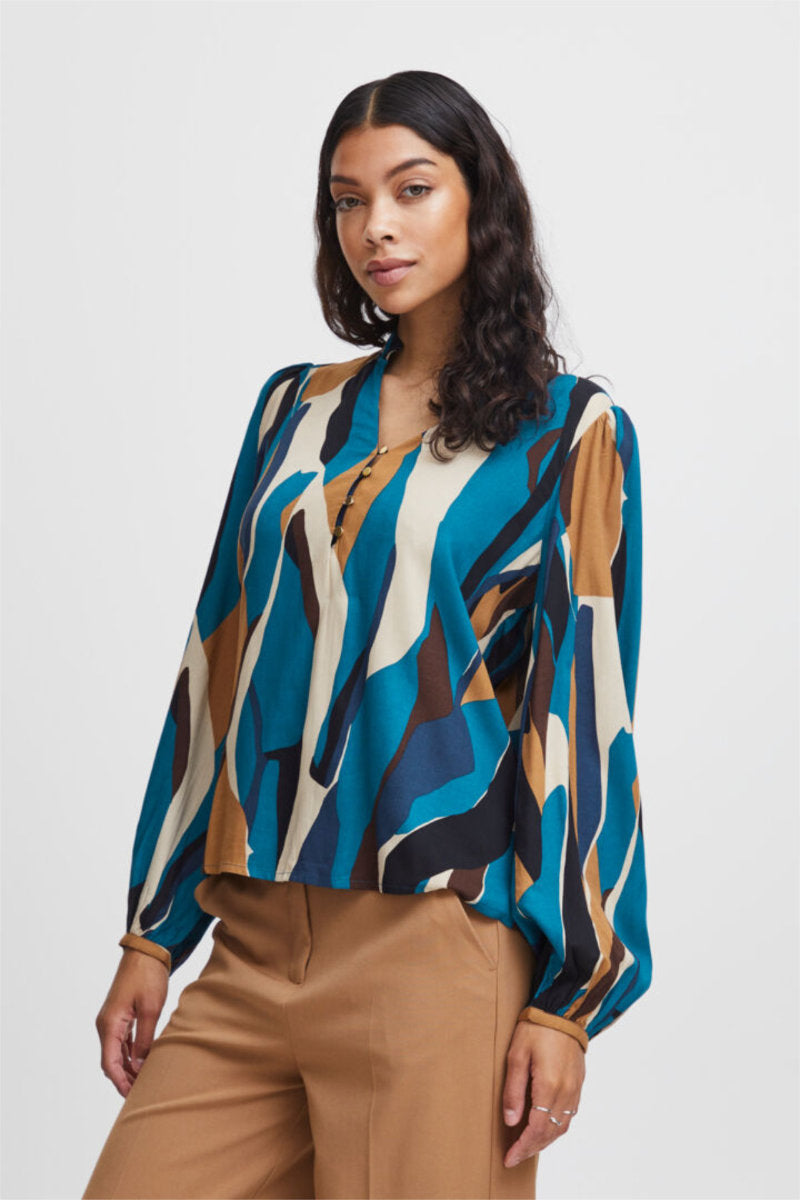 Hisia blouse, teal mix