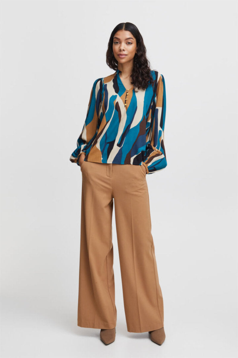 Hisia blouse, teal mix