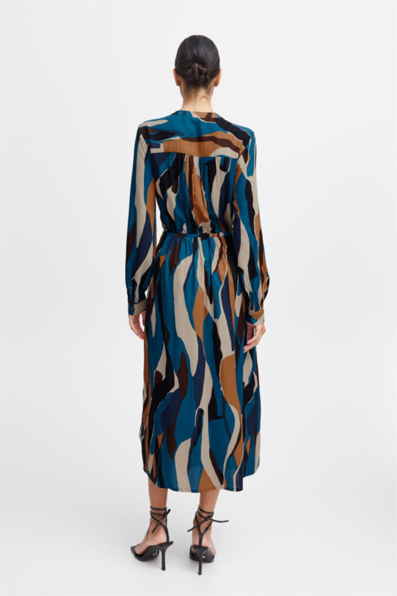 Hisia long dress, teal mix