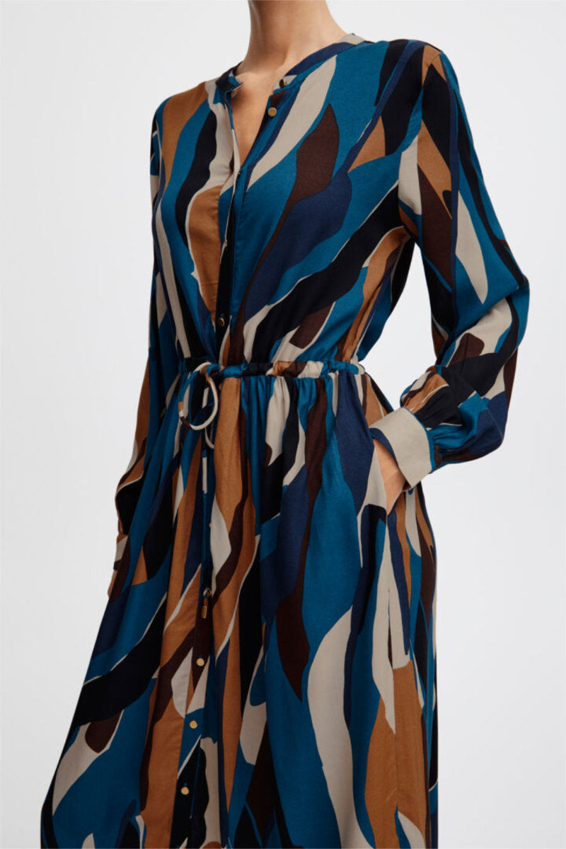 Hisia long dress, teal mix