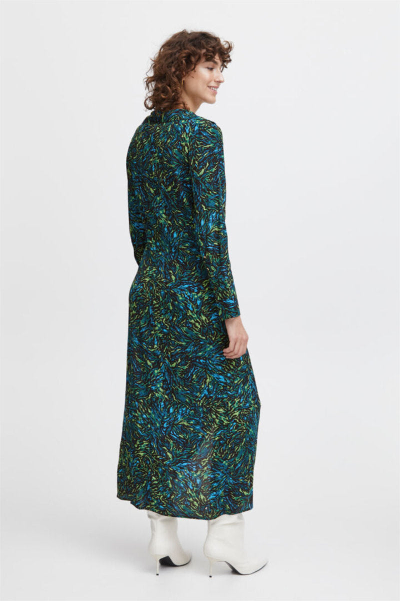 Flouri wrap dress, teal mix