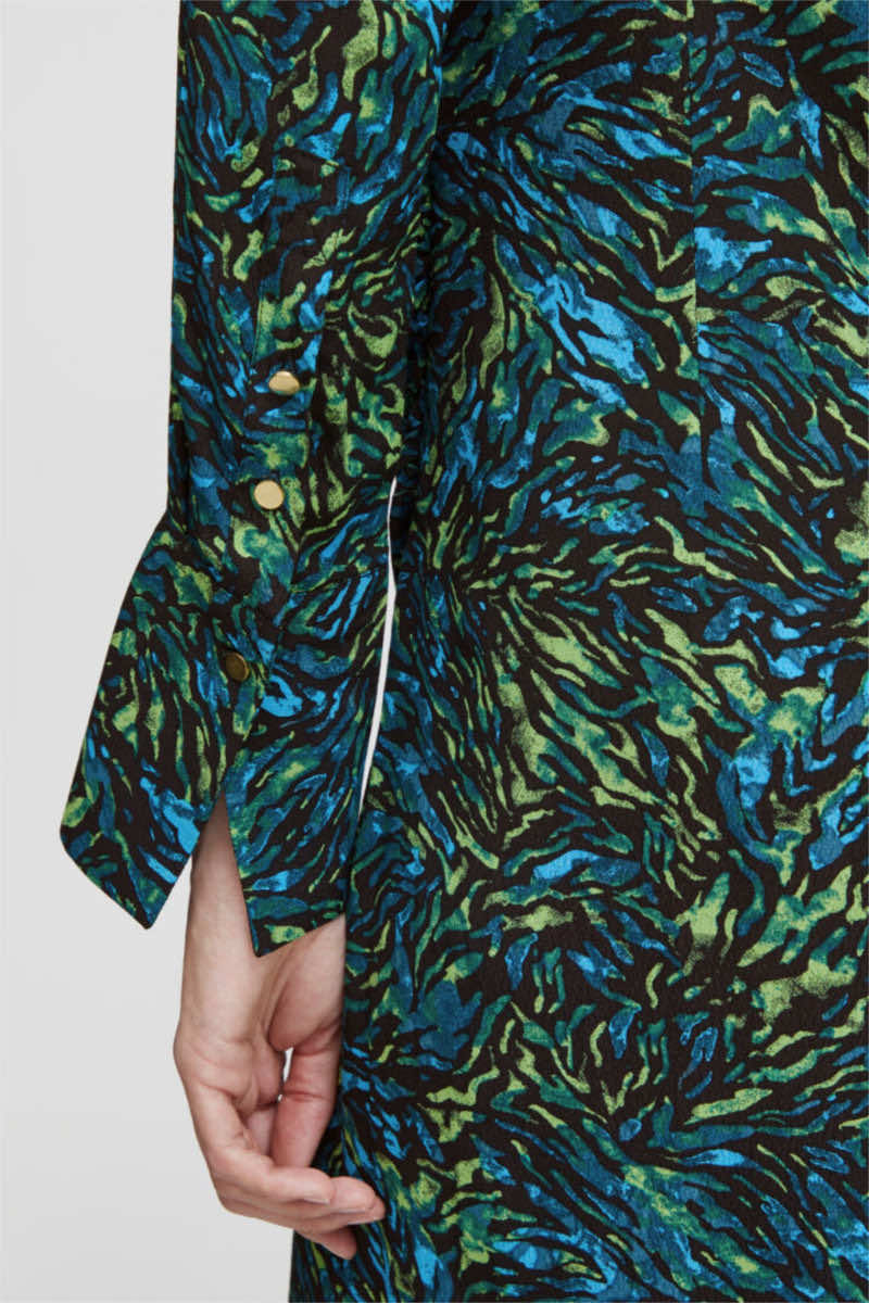 Flouri wrap dress, teal mix
