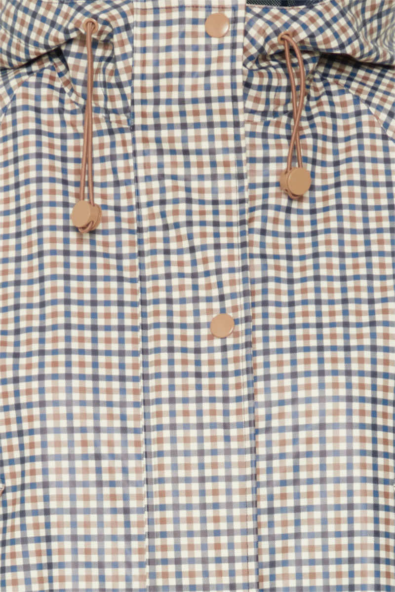 Avan check raincoat, stone