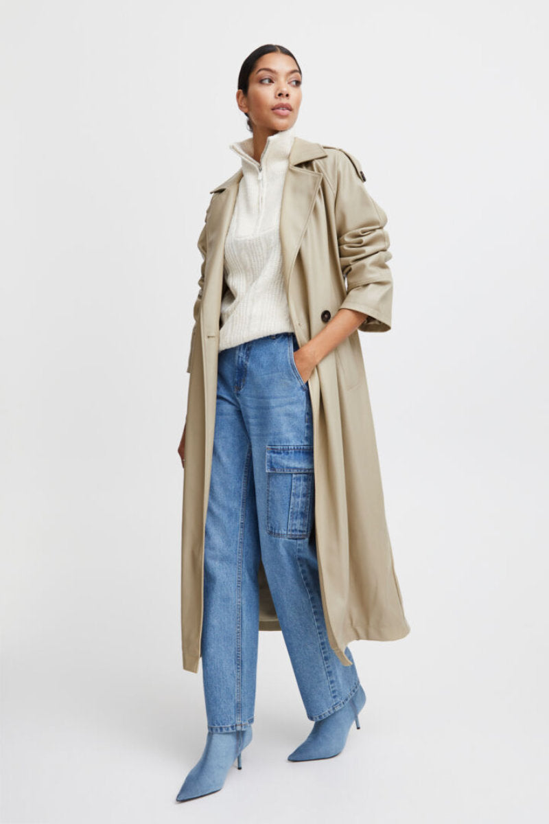 Dafany trench coat, stone