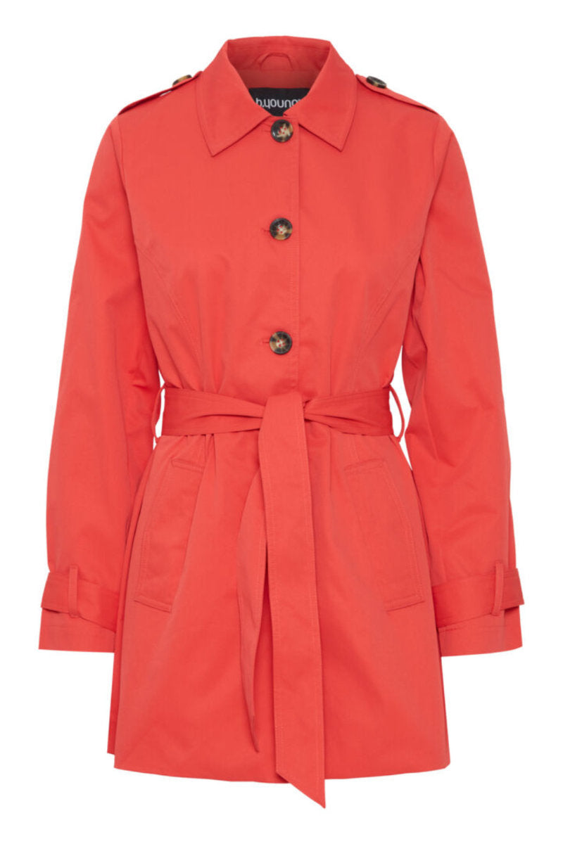 Amona trench coat, coral