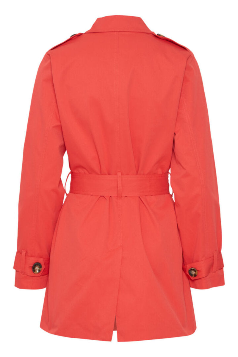 Amona trench coat, coral