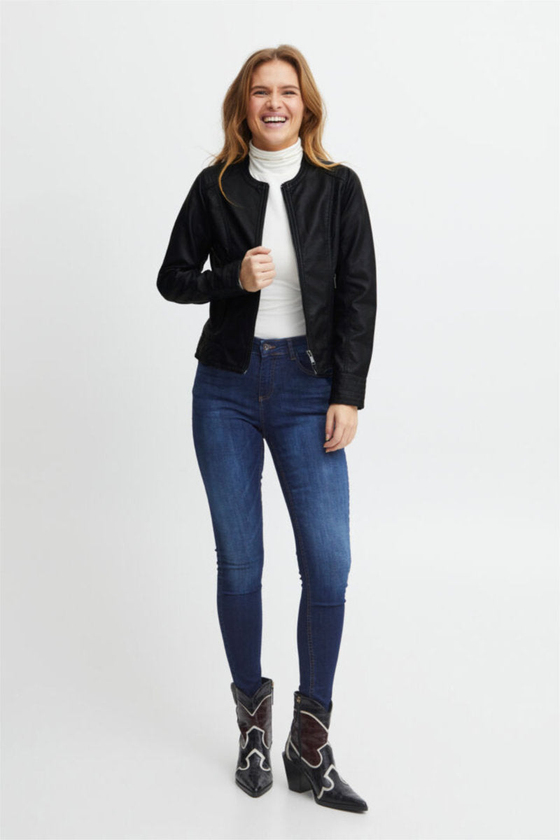 Acom faux leather jacket, black