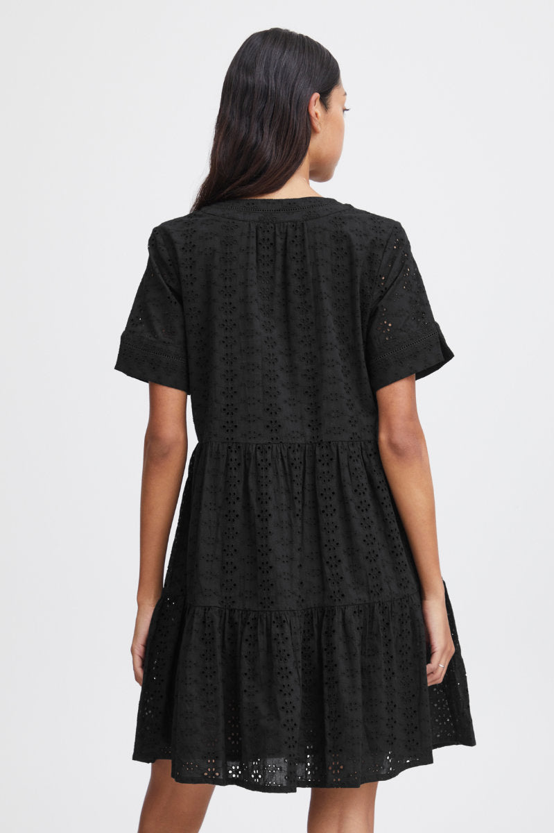 Fenni tiered dress, black