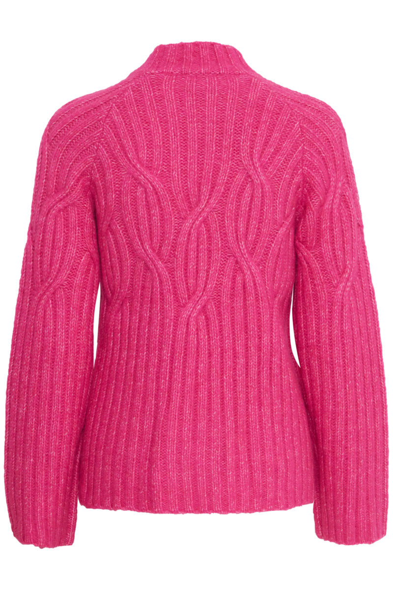 Omicka cable knit jumper, fuchsia