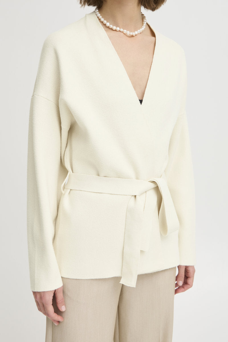 Otari belted cardigan, ivory