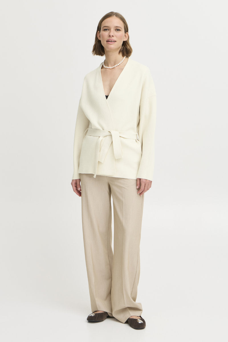 Otari belted cardigan, ivory