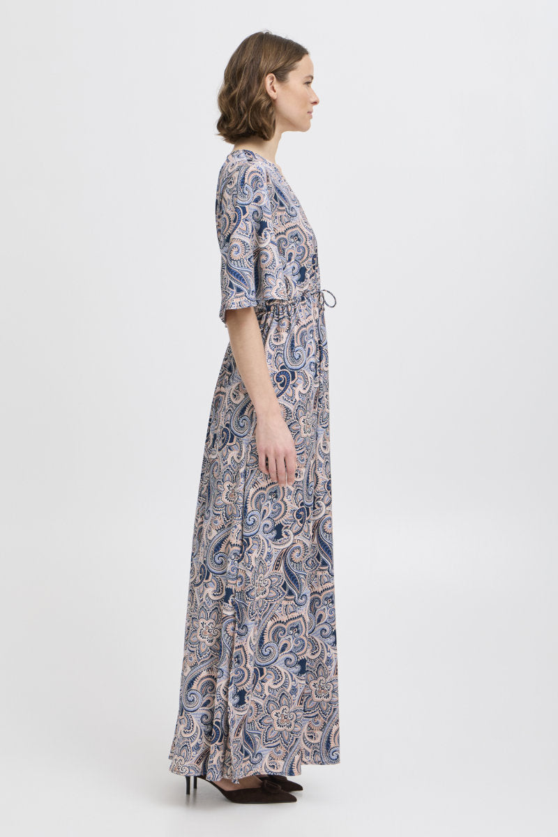 Hilly paisley dress, blue