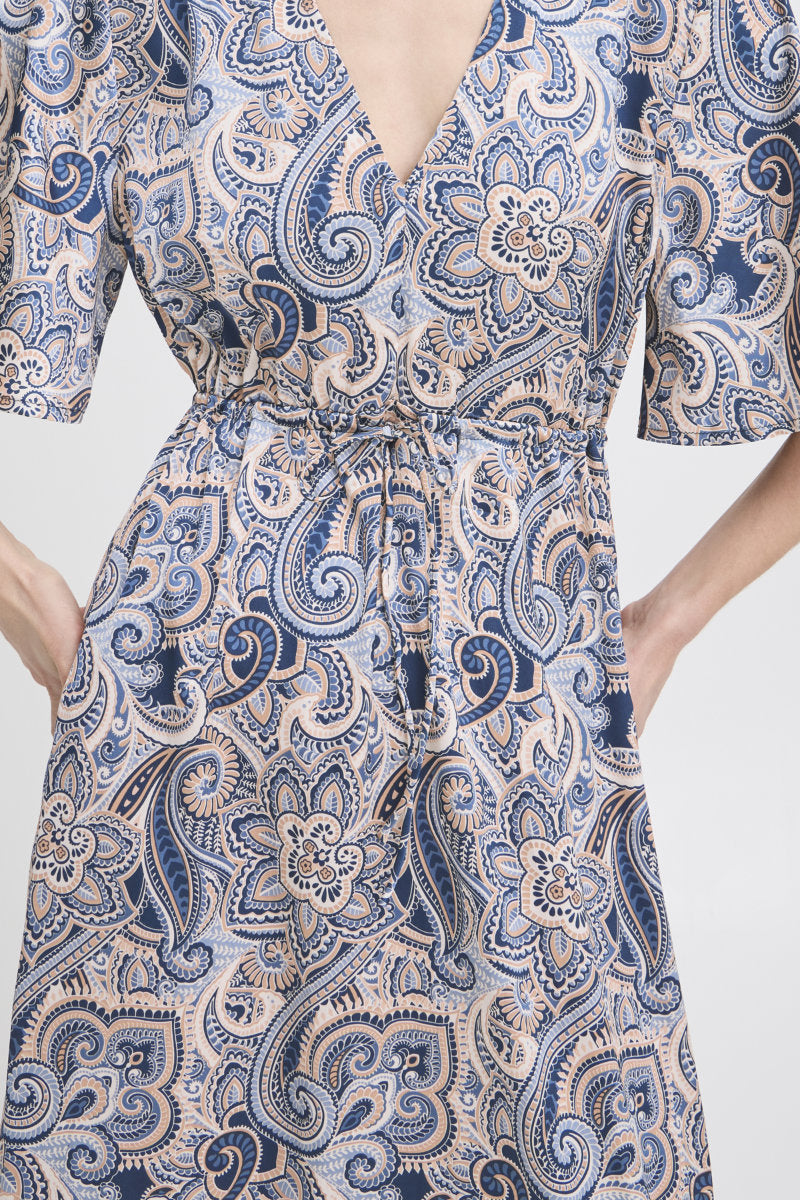 Hilly paisley dress, blue