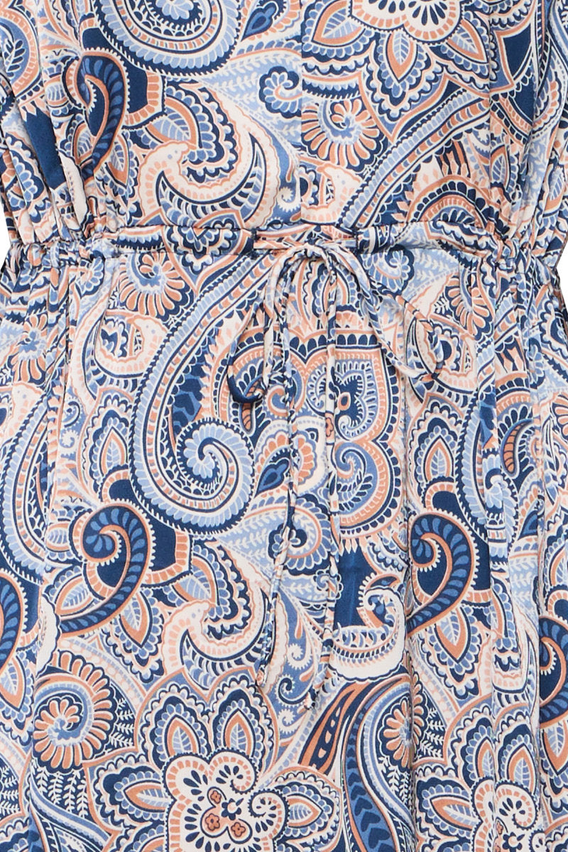 Hilly paisley dress, blue