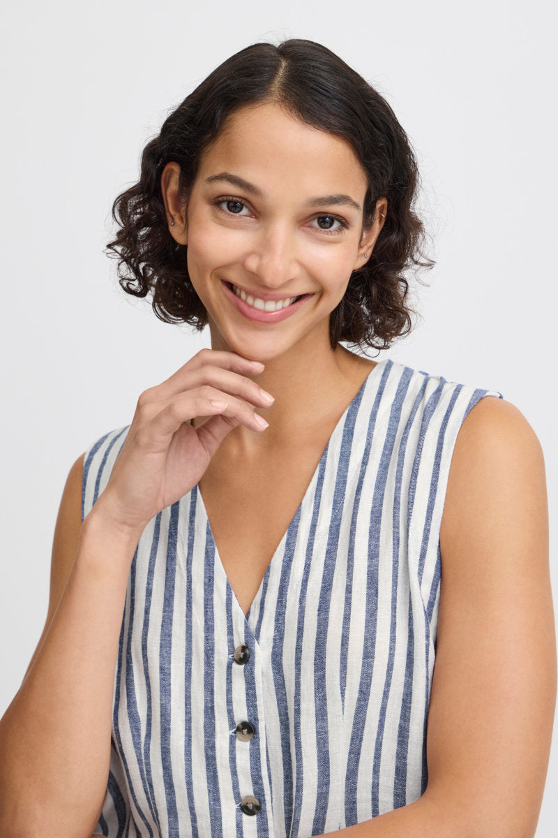 Falakka waistcoat, navy/ivory