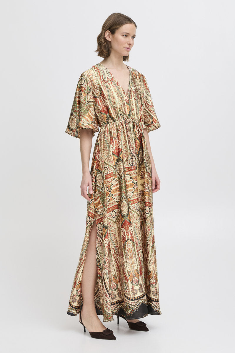 Farinela paisley dress, brown