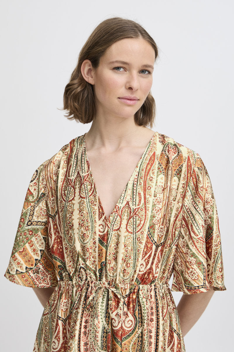 Farinela paisley dress, brown