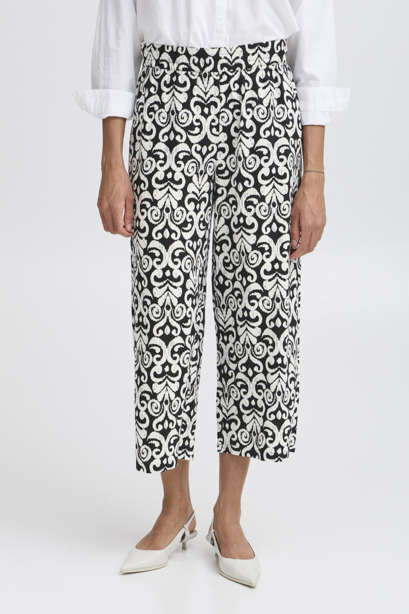 Falakka crop trouser, black/white