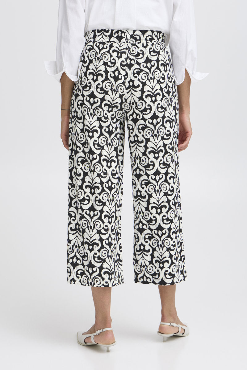 Falakka crop trouser, black/white