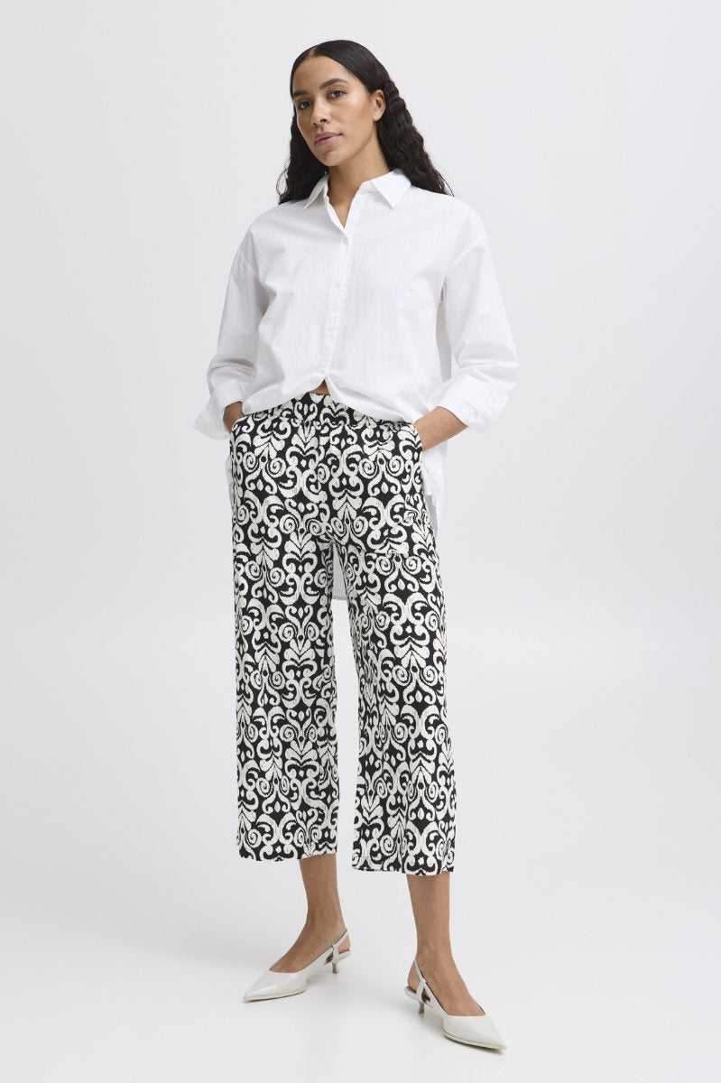 Falakka crop trouser, black/white