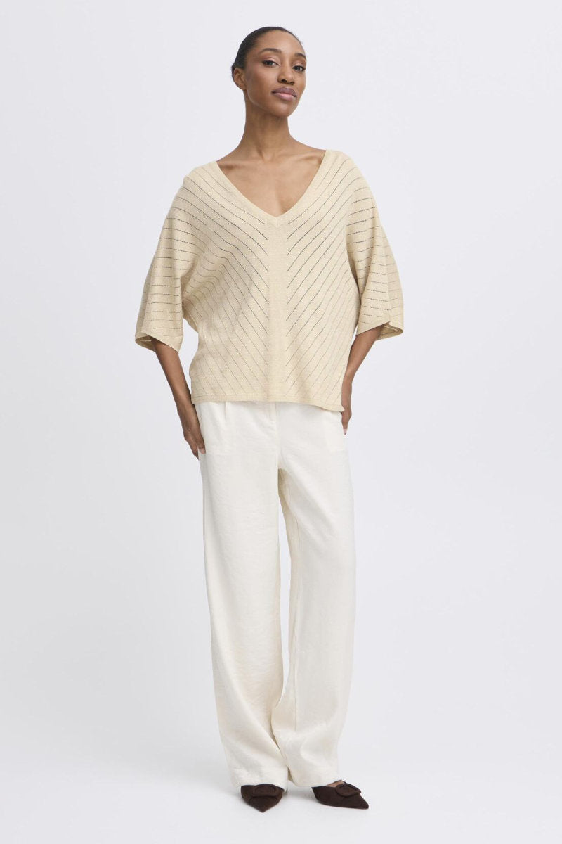 Mobbe v neck jumper, gold