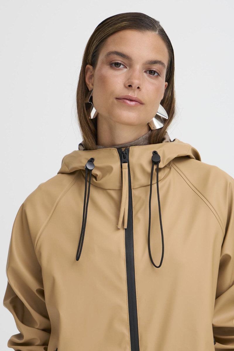 Avan long lined raincoat, caramel