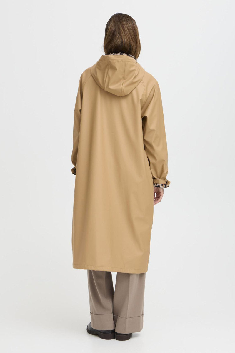 Avan long lined raincoat, caramel