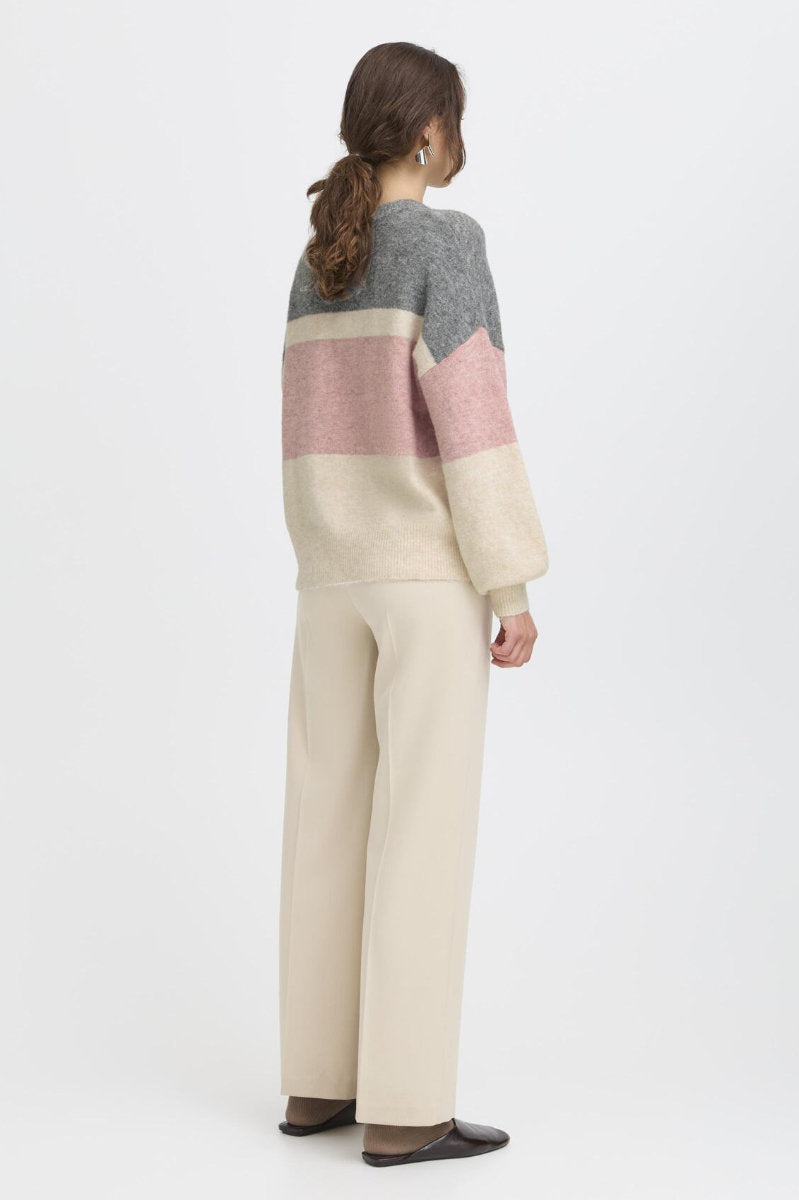 Omea stripe jumper, pink