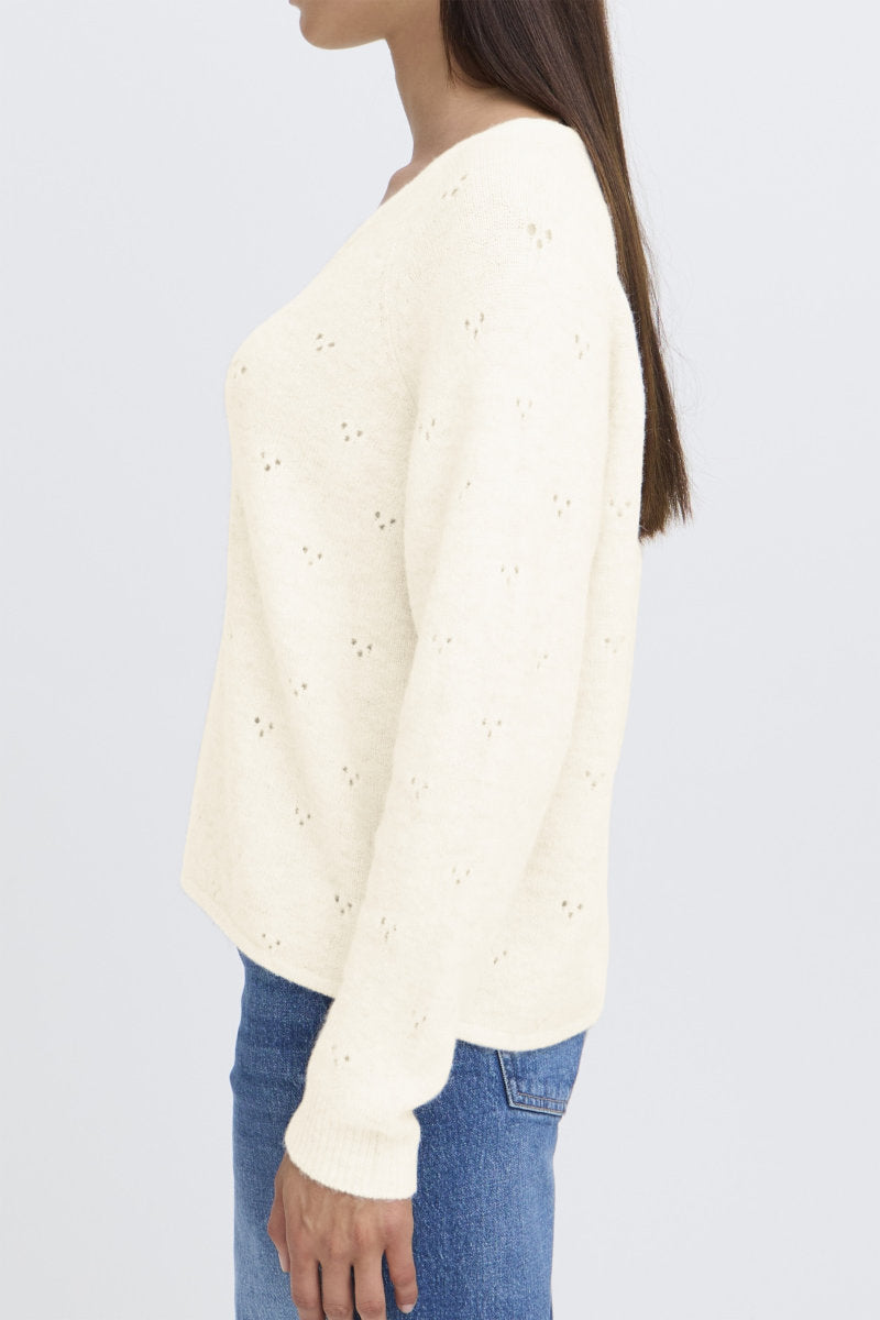 Monna V neck jumper, birch