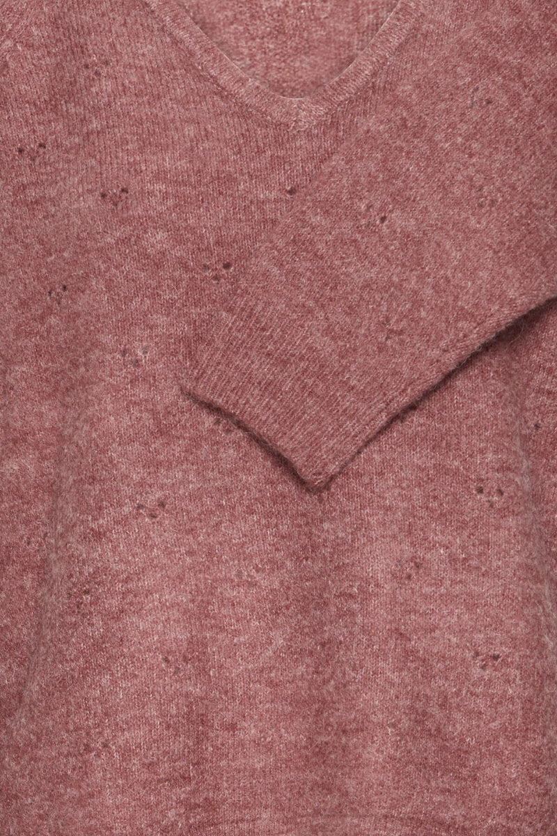 Monna V neck jumper, russet