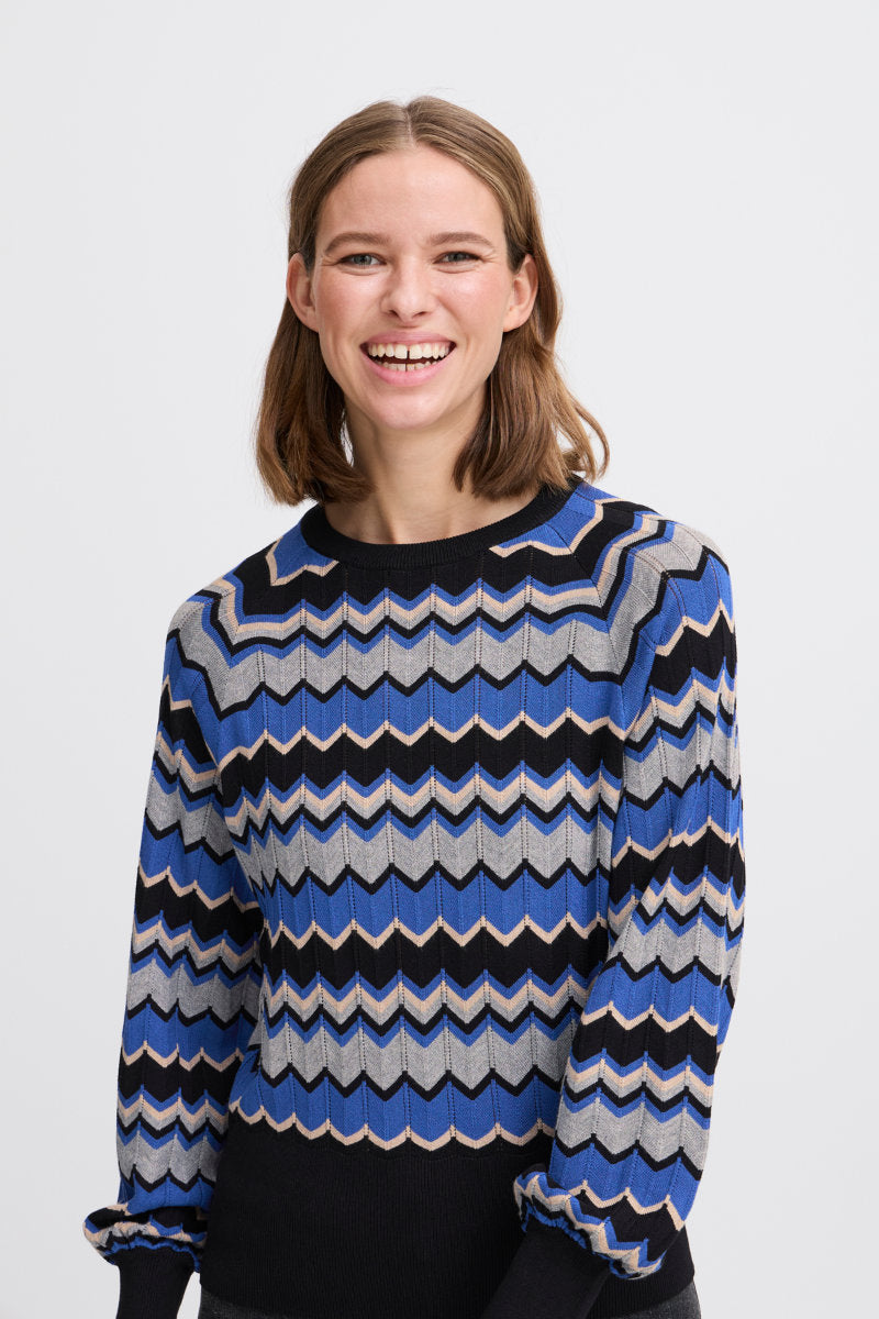 Morla zig-zag jumper, cobalt