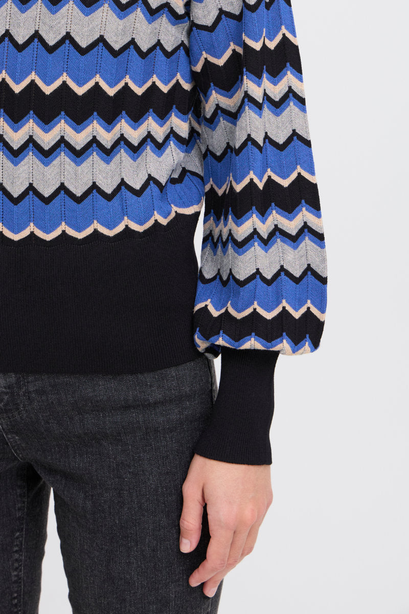 Morla zig-zag jumper, cobalt
