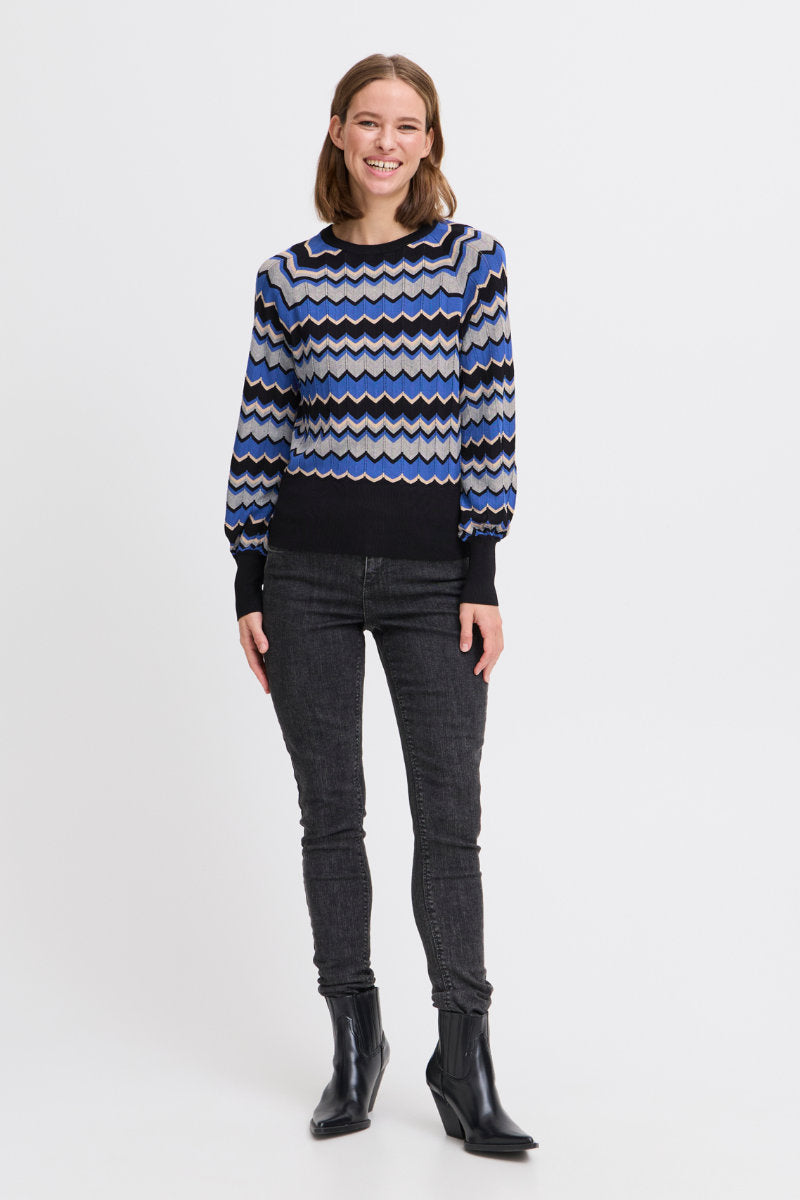 Morla zig-zag jumper, cobalt