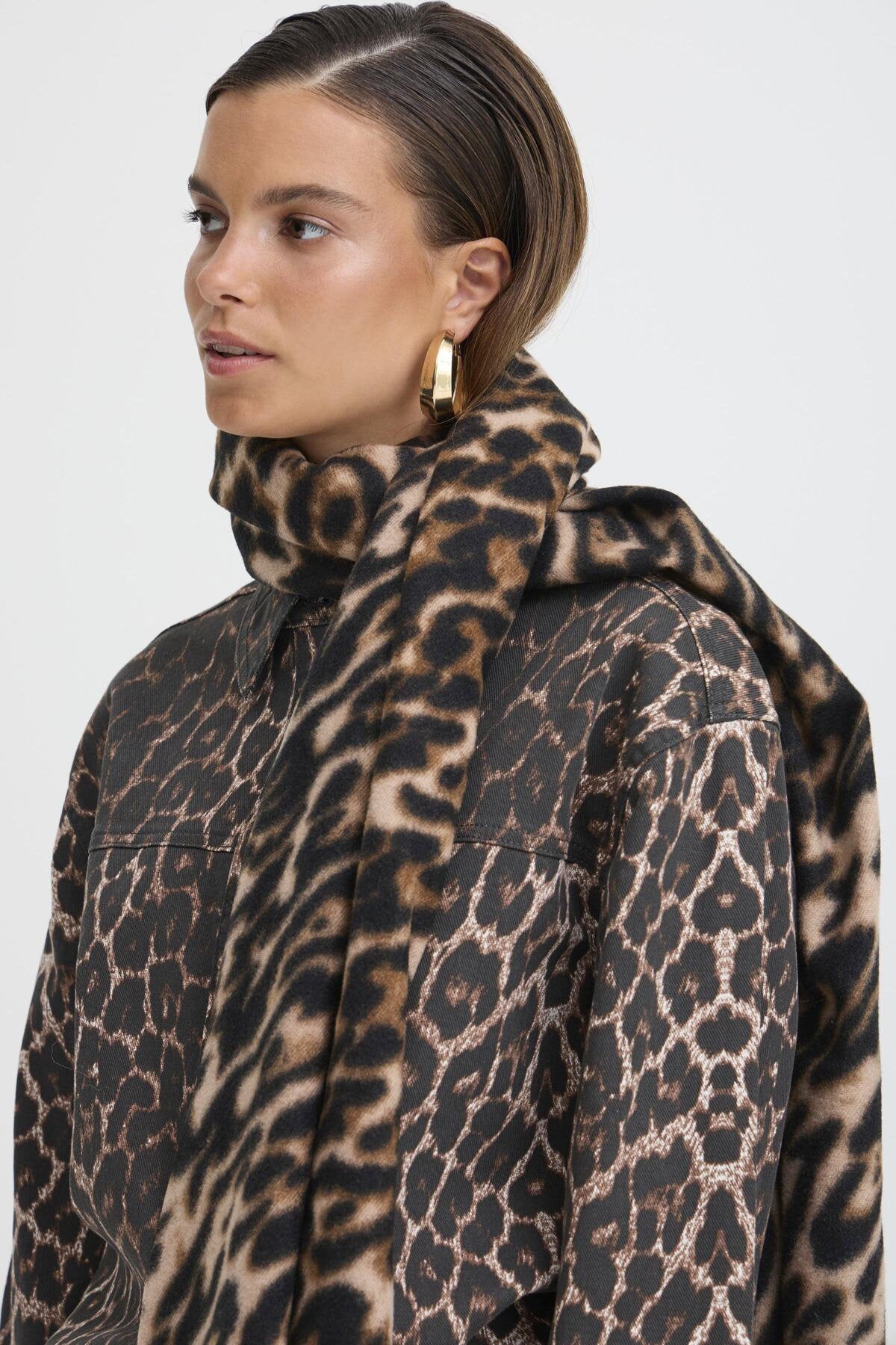 Weopard scarf, brown