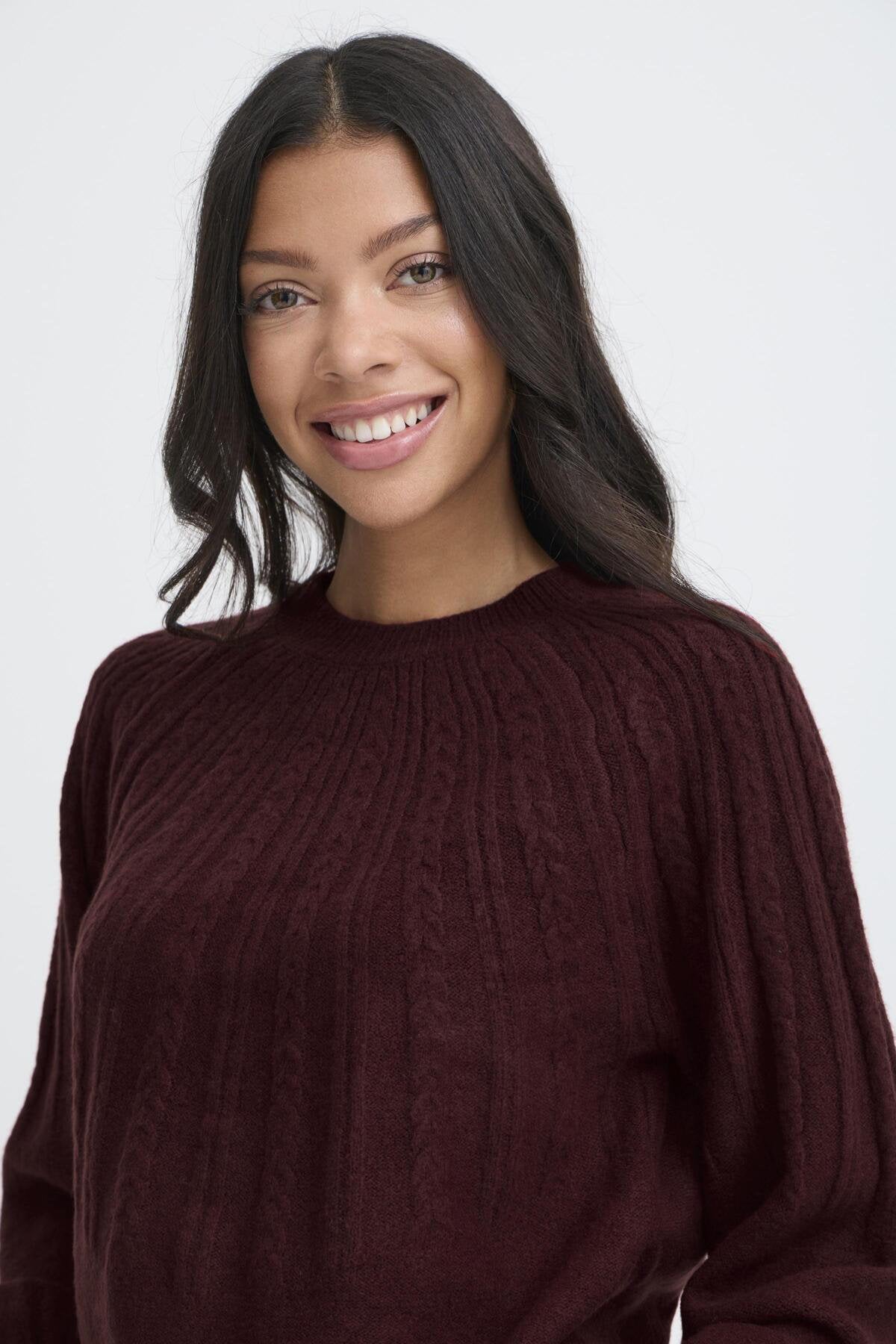 Magge cable jumper, wine