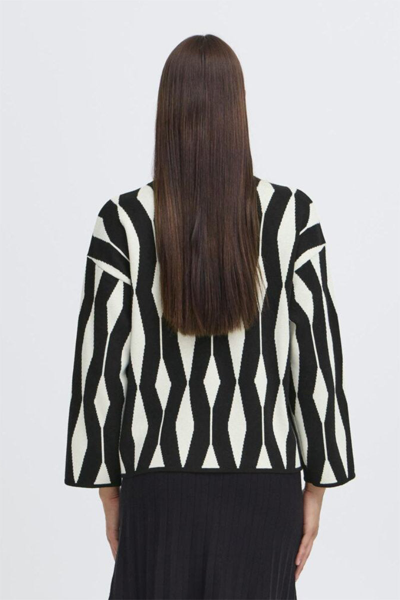 Otari jacquard jumper, black