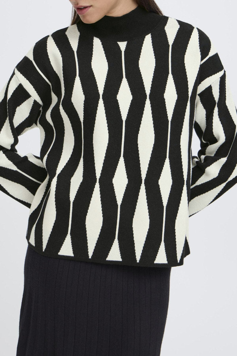 Otari jacquard jumper, black