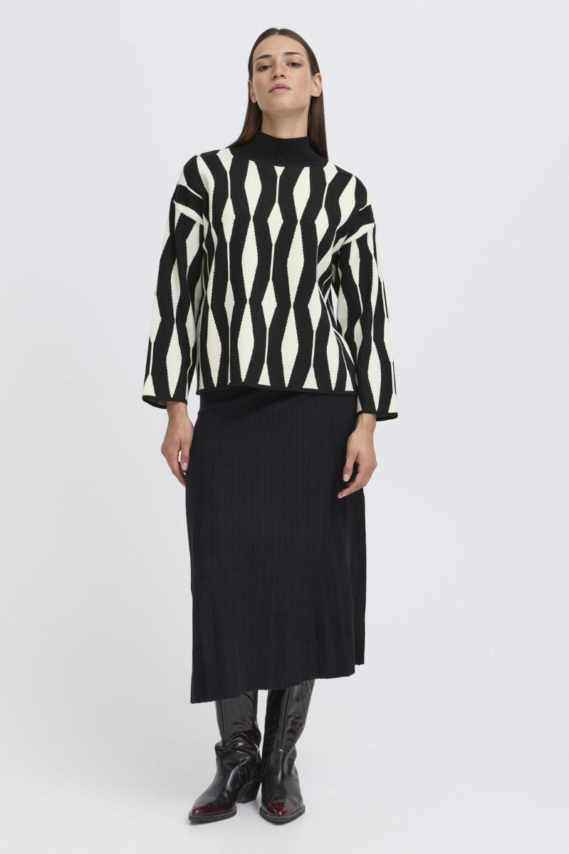 Otari jacquard jumper, black