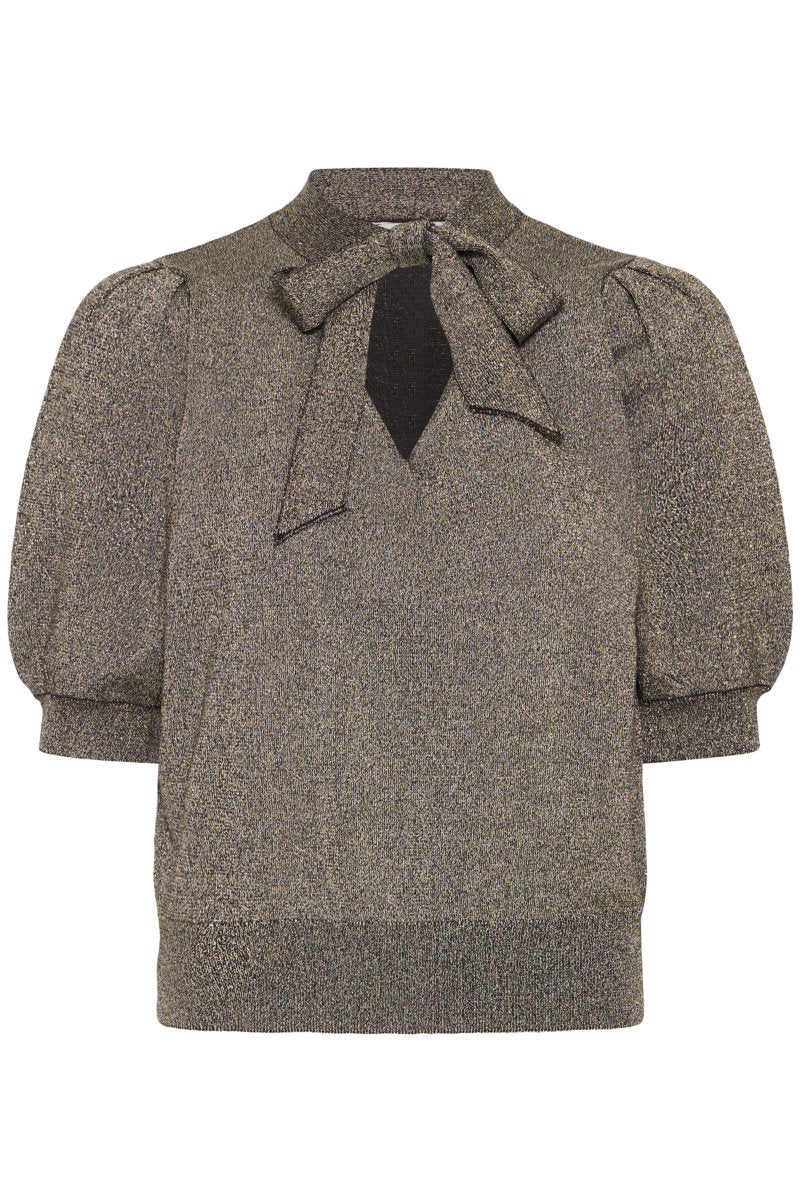 Mobbe bow jumper, black gold