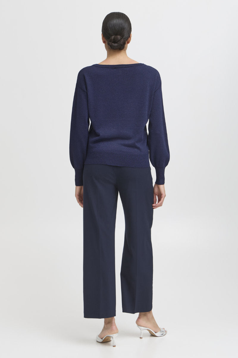 Mobbe boatneck jumper, navy