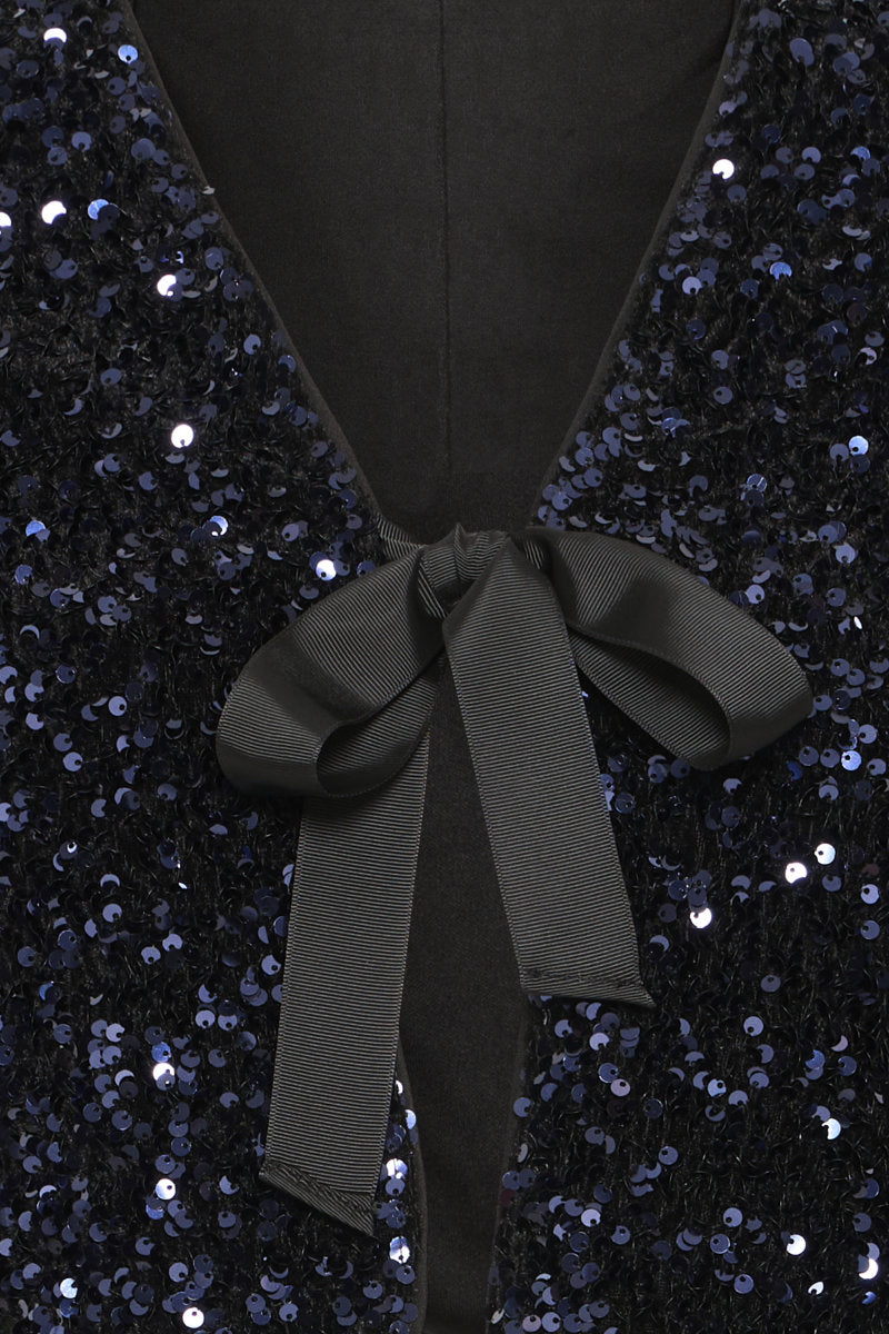 Paillet bow jacket, navy