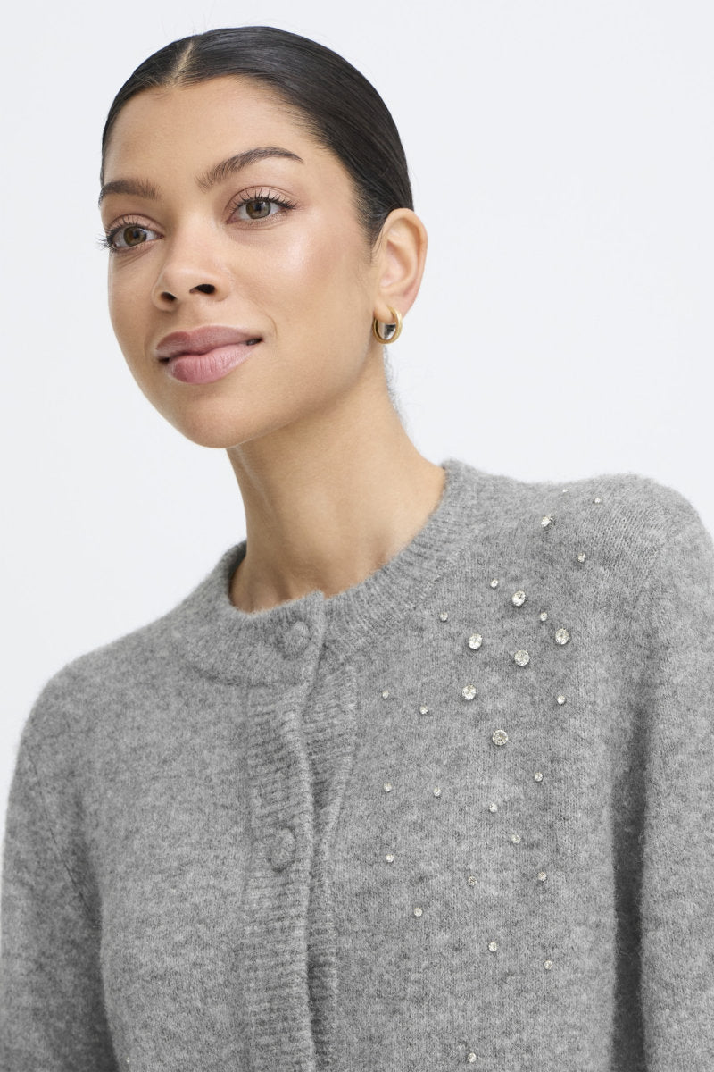 Omea gem cardi, pale grey