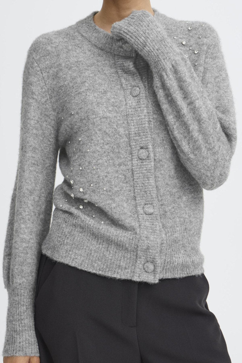 Omea gem cardi, pale grey